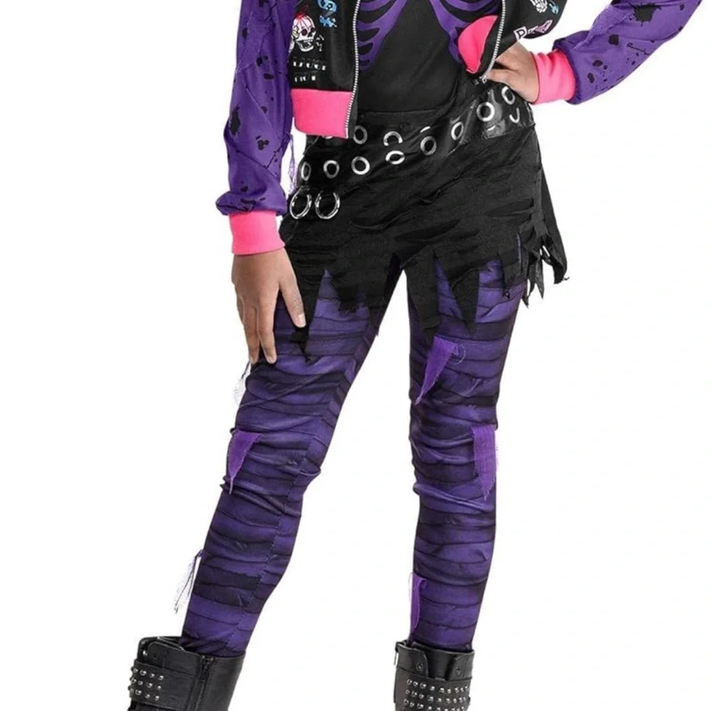 Punk Zombie Kids Costume - Purple and Pink